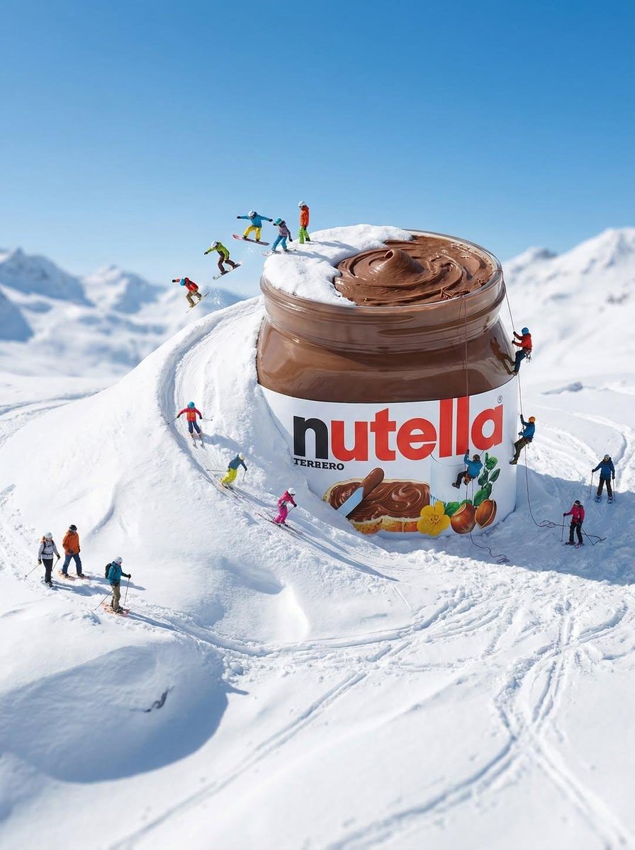 Gigantic Product Buried in Snow with Miniature Explorers