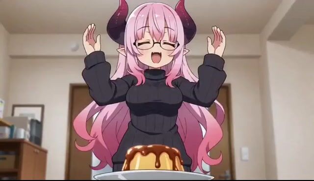Anime Girl Talking About Pudding