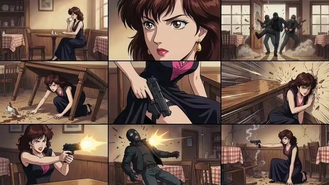90s Anime Action Sequence: Cafe Ambush