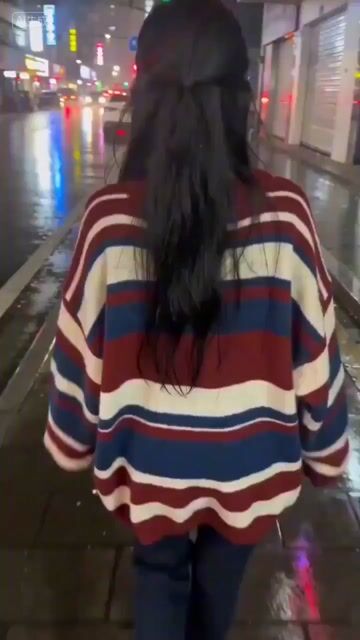 Shaky POV Vlog Prompt: Innocent and Seductive Girl on Wet Street